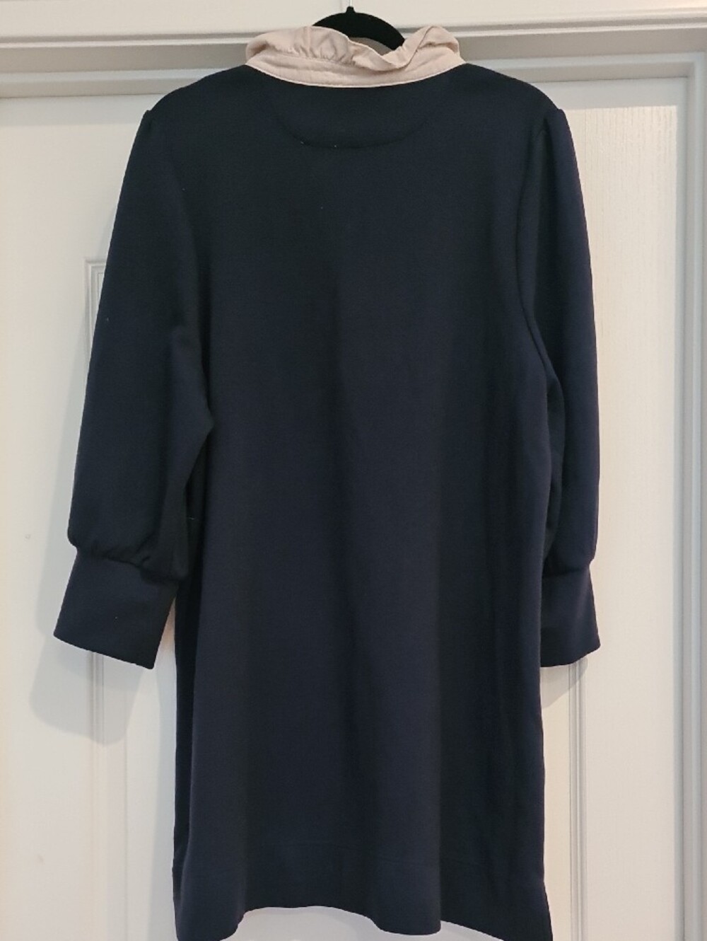 Pomander Place By Tuckernuck Navy Long-Sleeve Dress with Cream Ruffle Collar - Picture 4 of 7